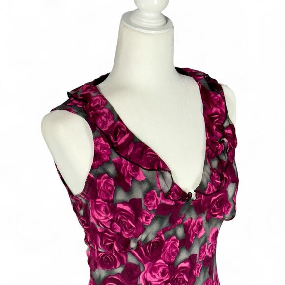 La Belle VTG Y2K Fairy Grunge Floral Romantic Midi Dress Whimsigoth‎ Coquette M - Picture 7 of 14